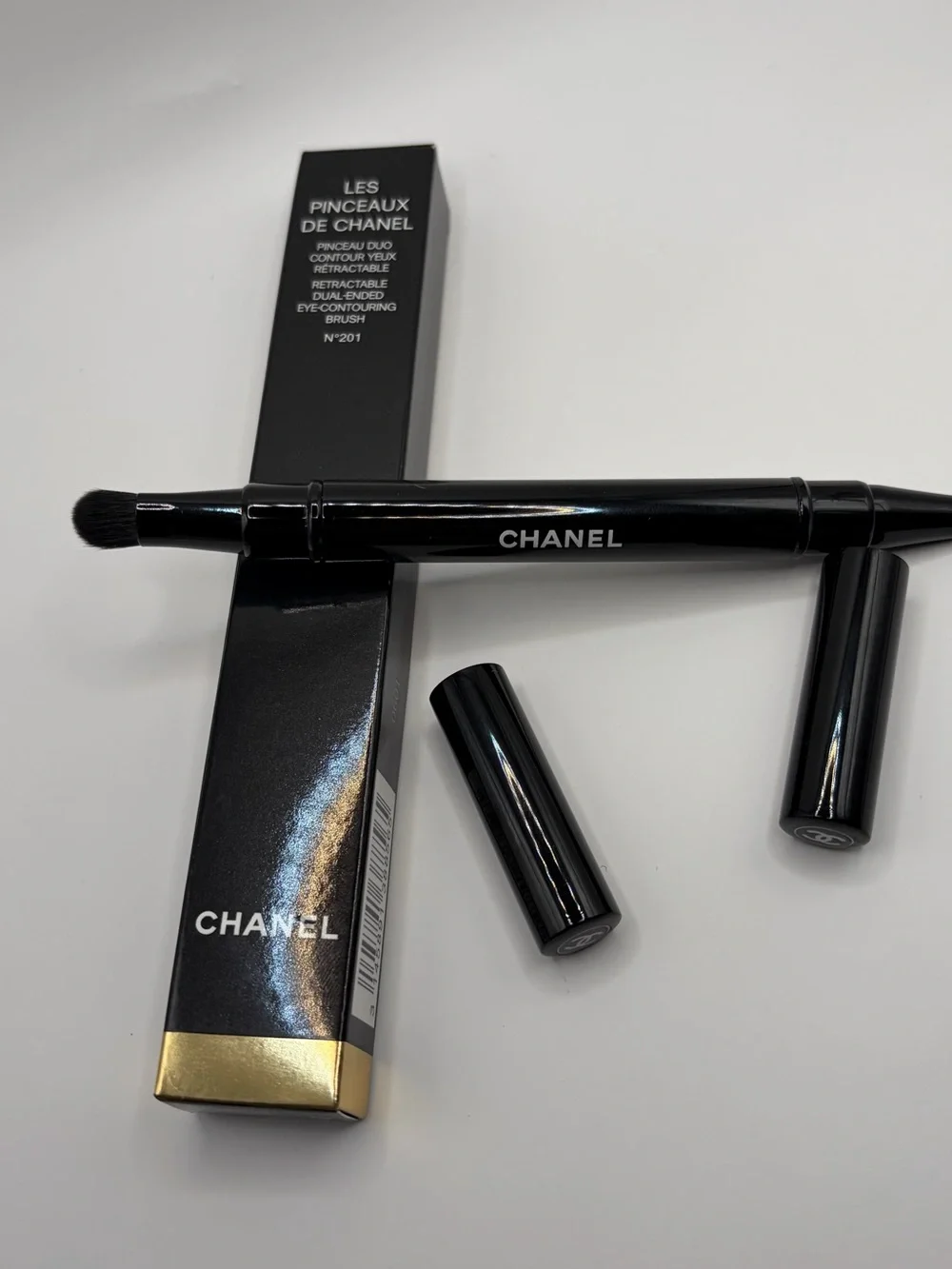 CHANEL Black Dual-Ended Eye Blending Brush N’201